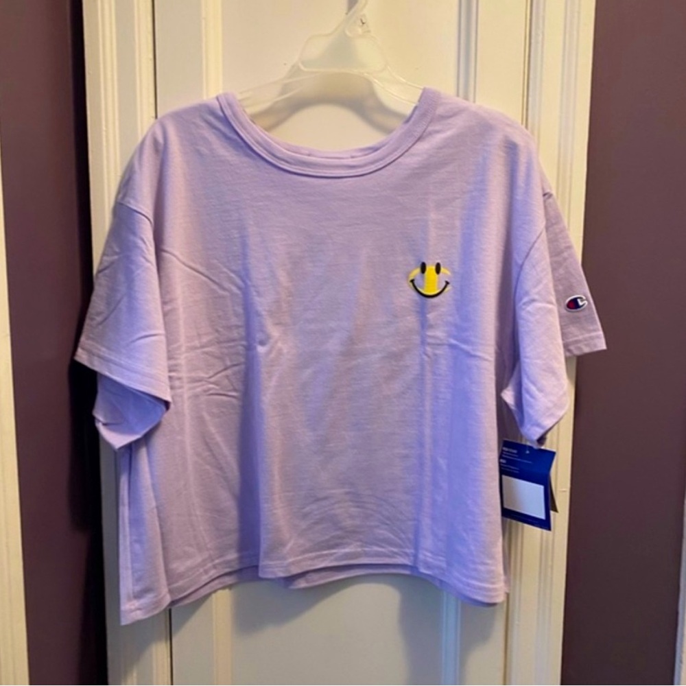 Champion T-Shirt Crop Top Purple 2X NWT